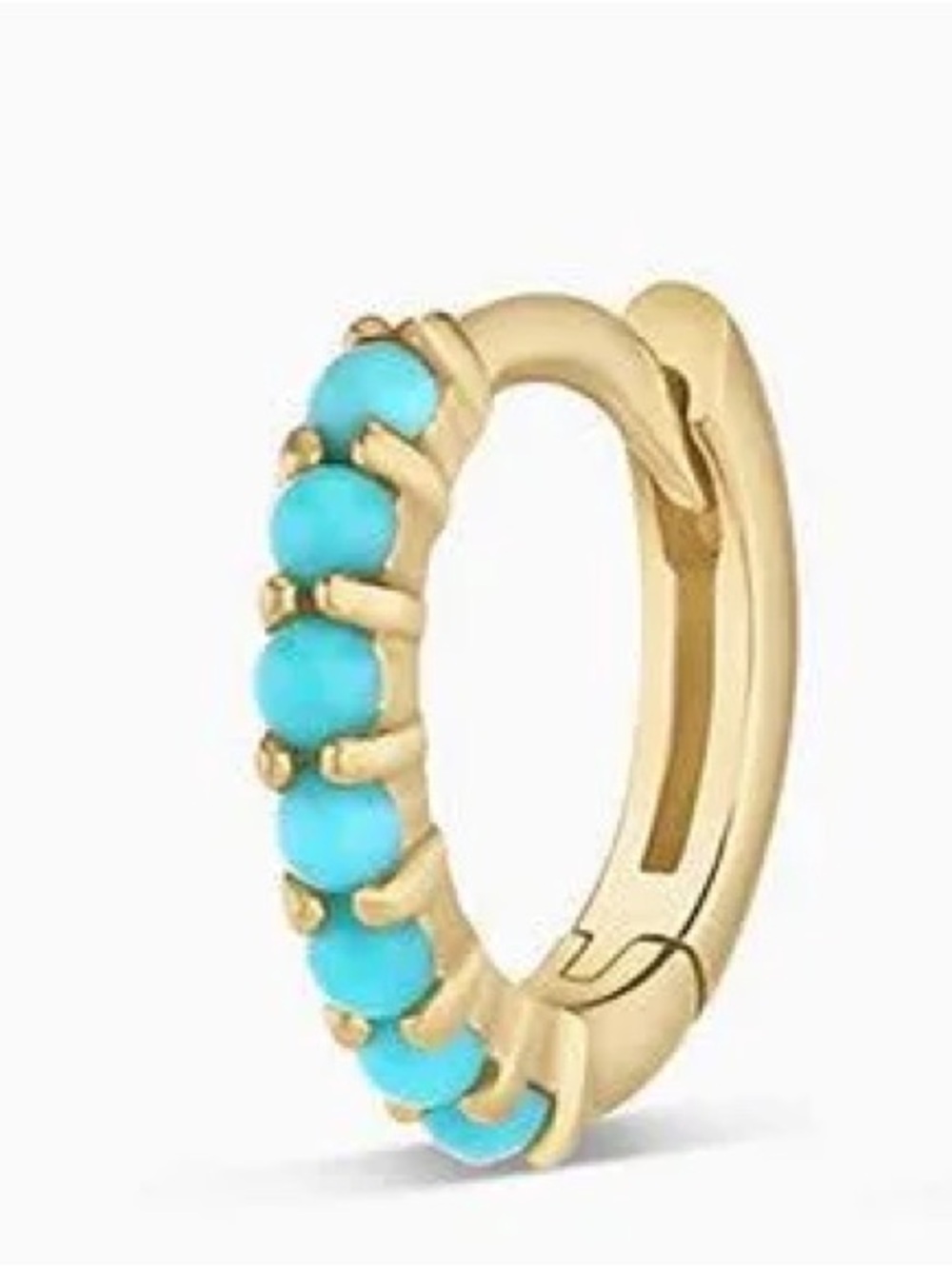 Mejuri turquoise 14 K gold huggie earring (single)